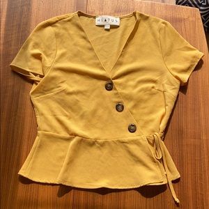 Hiatus Wrap Mustard Top (Fits like S/M)